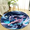 1pc Hashibira Inosuke Print Round Carpet Chair Round Carpet Suitable for Bedroom Living Room Home Decorative Carpet