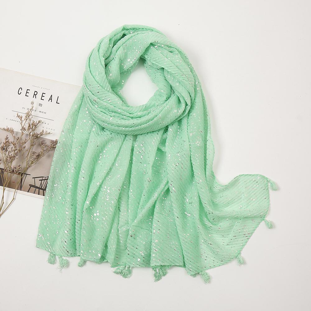 Shimmer Glitter Muslim Hijab Scarves Cotton Scarf For Women Big Size Long Shawls Stoles Wraps Islamic Turban Headscarf 190*85cm