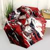 1pc Red Ranger in Action Pattern Beautiful Looking Automatic Folding Umbrella, 3 Folding, 8 Iron Frame Design, Durable and Suitable for Travel an