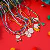 1/7pcs Christmas Necklaces for Women Girls X'mas Tree Santa Claus Snowman Beads Necklace Pendant New Year Jewelry Gift