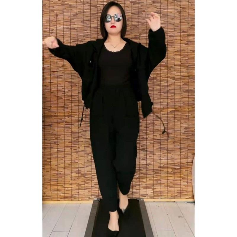 Women's 2Pcs Casual Tracksuit Long Sleeve Button Jacket Elastic Waist Jogger Pants Loose Fit Loungewear Set