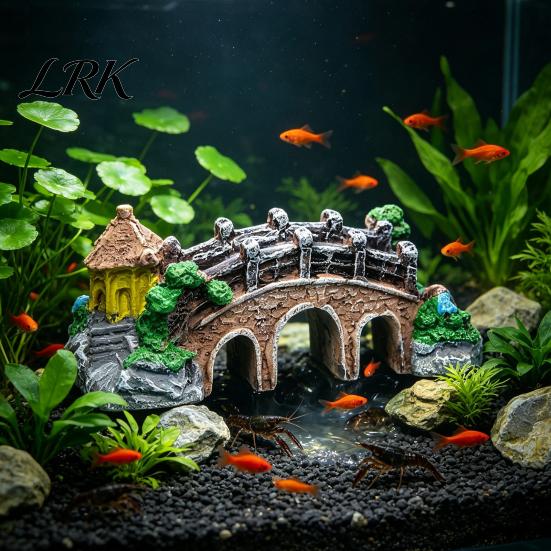 Resin Landscape Decor Aquarium Bridge Ornament, Arch Miniature Fish Tank Decor, Ornament Mini Model for Terrarium, Fairy Garden Accessories