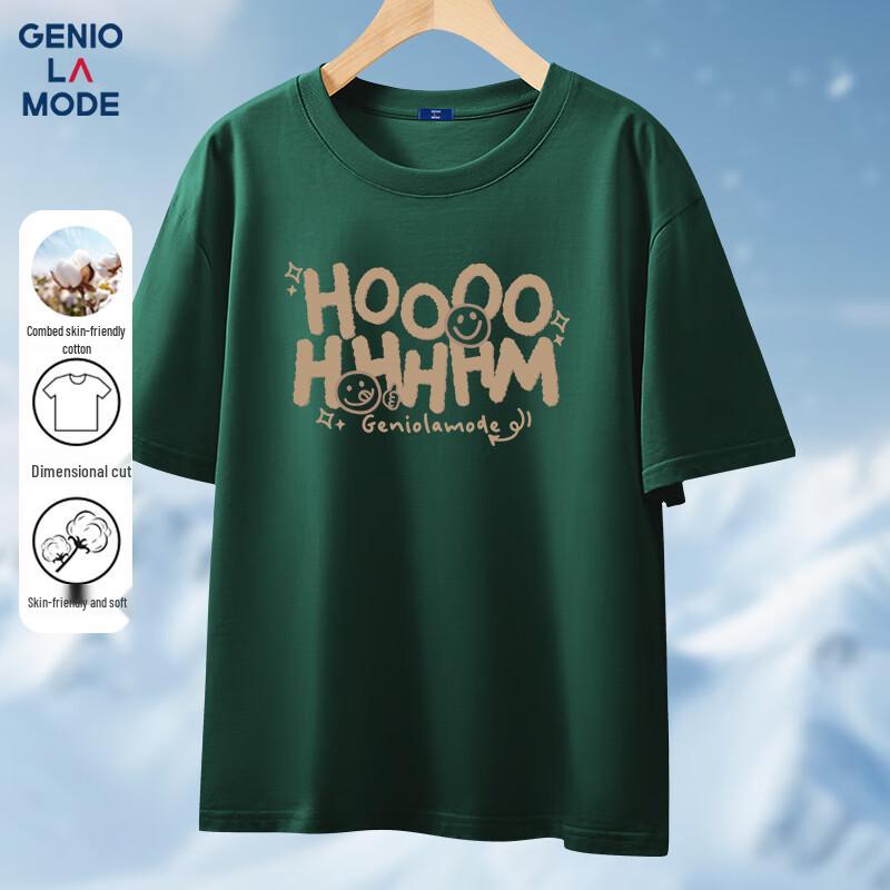 GENIOLAMODE Men s Heavyweight Graphic T-shirt M