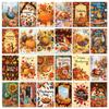 Hot Sale Thanksgiving Series Wall Decoration Card Maillard Color Celebration Harvest Turkey Greeting Card