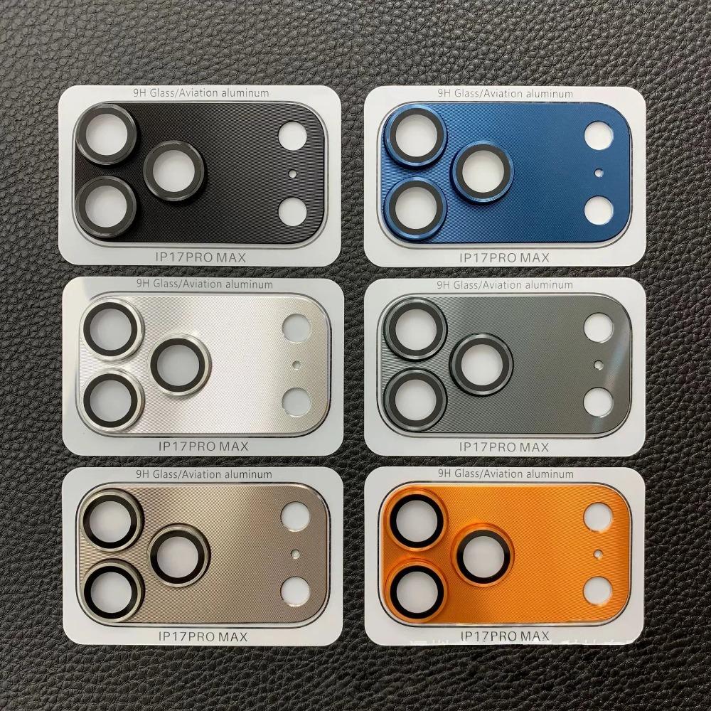 Luxury Solid Color Metal Alloy Bumper Lens Full Protect Case for IPhone 17 Pro Max / 17Pro Camera Tempered Glass Film Scratch Cover Cap Phone Accessry
