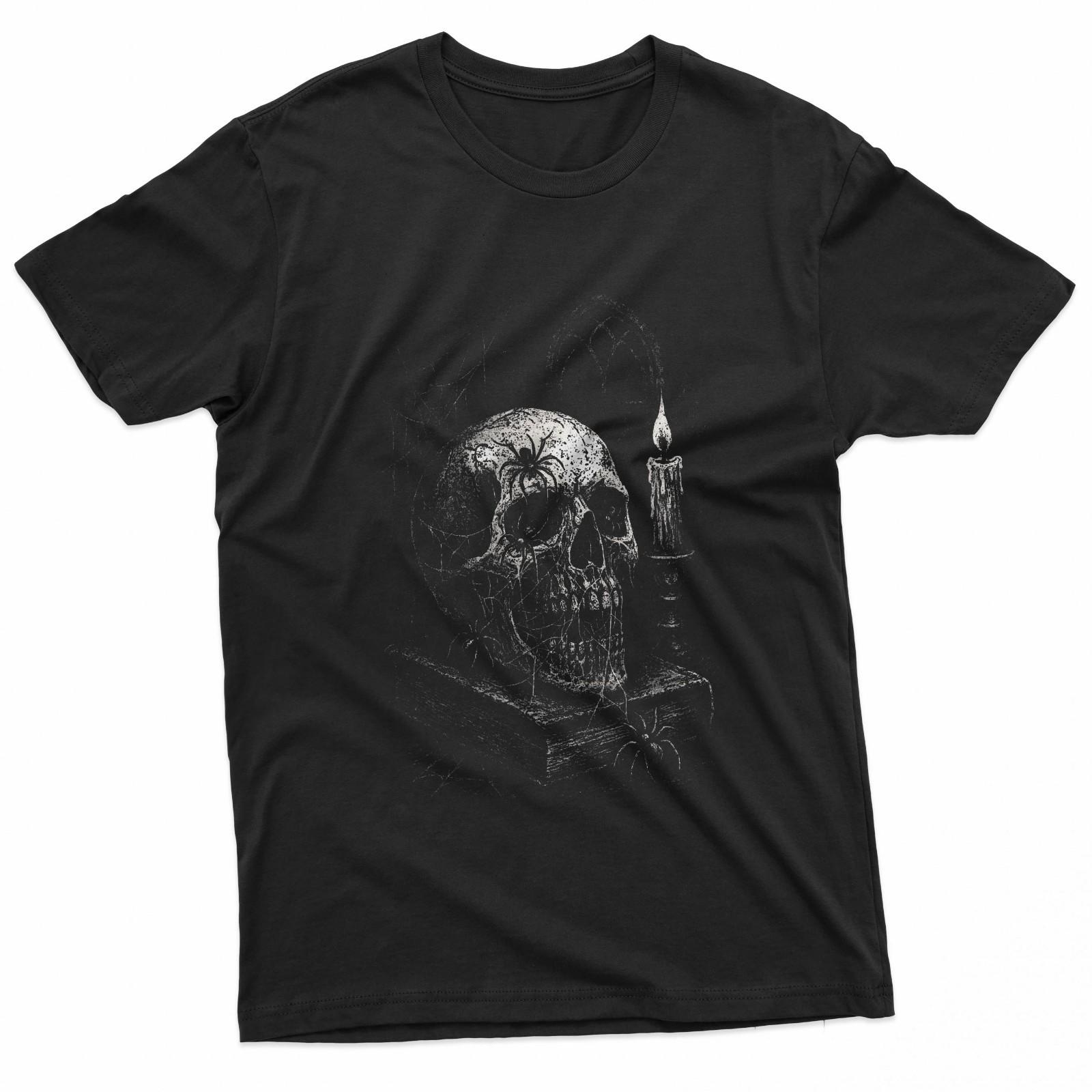 Gothic Spider Skull Horror Emo Goth Alt Deathcore Dark Art T-Shirt S