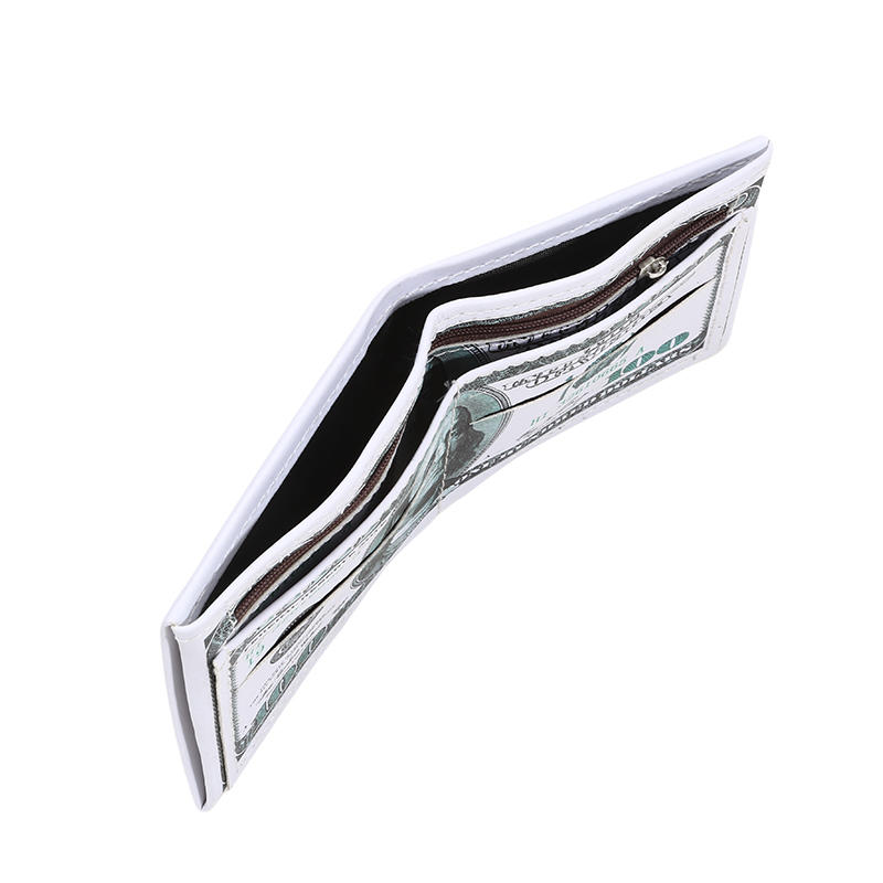 Men'S Personalized Us Dollar Bill Pattern Double Fold Retro Wallet With Creative Style Multiple Card Slots Double Fold Classic Short Wallet