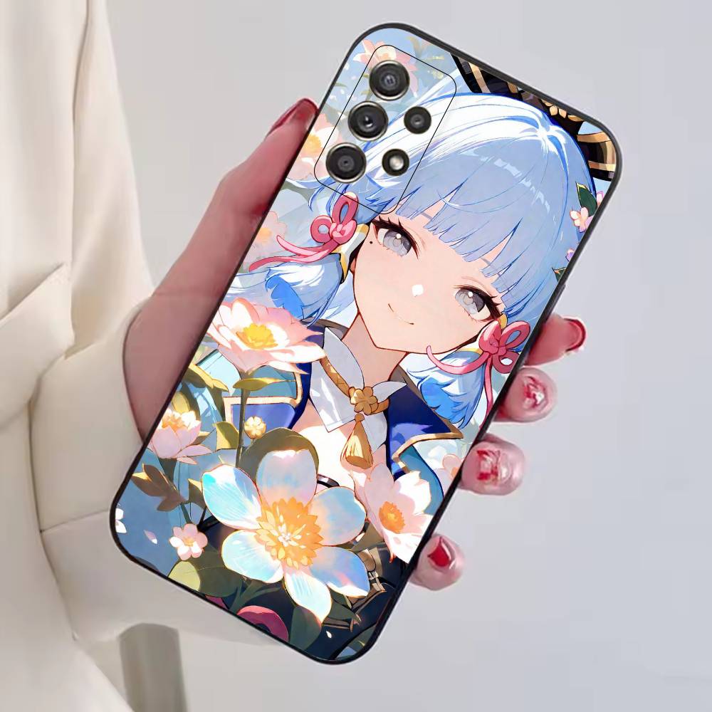 Genshin Impact K-Kamisato A-Ayaka Phone Case For Samsung S25,S24,S21,S22,S23,S30,Ultra,S20,Plus,Fe,Soft Silicone Black Cover