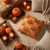 Halloween Pumpkin Pillow Cover Soft Plush Decorative Cushion Case for Sofa Chair Home Seasonal Decoration 18x18 Inches Durable Material