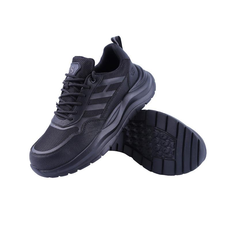 

New labor insurance shoes men s non-slip, wear-resistant, smash-proof and puncture-proof safety shoes breathable steel bag head soft work shoes black; 36