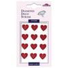Rhinestone Stickers - Diamond Hearts - Red