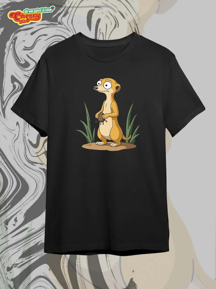 

Black T-shirt with solar system print S