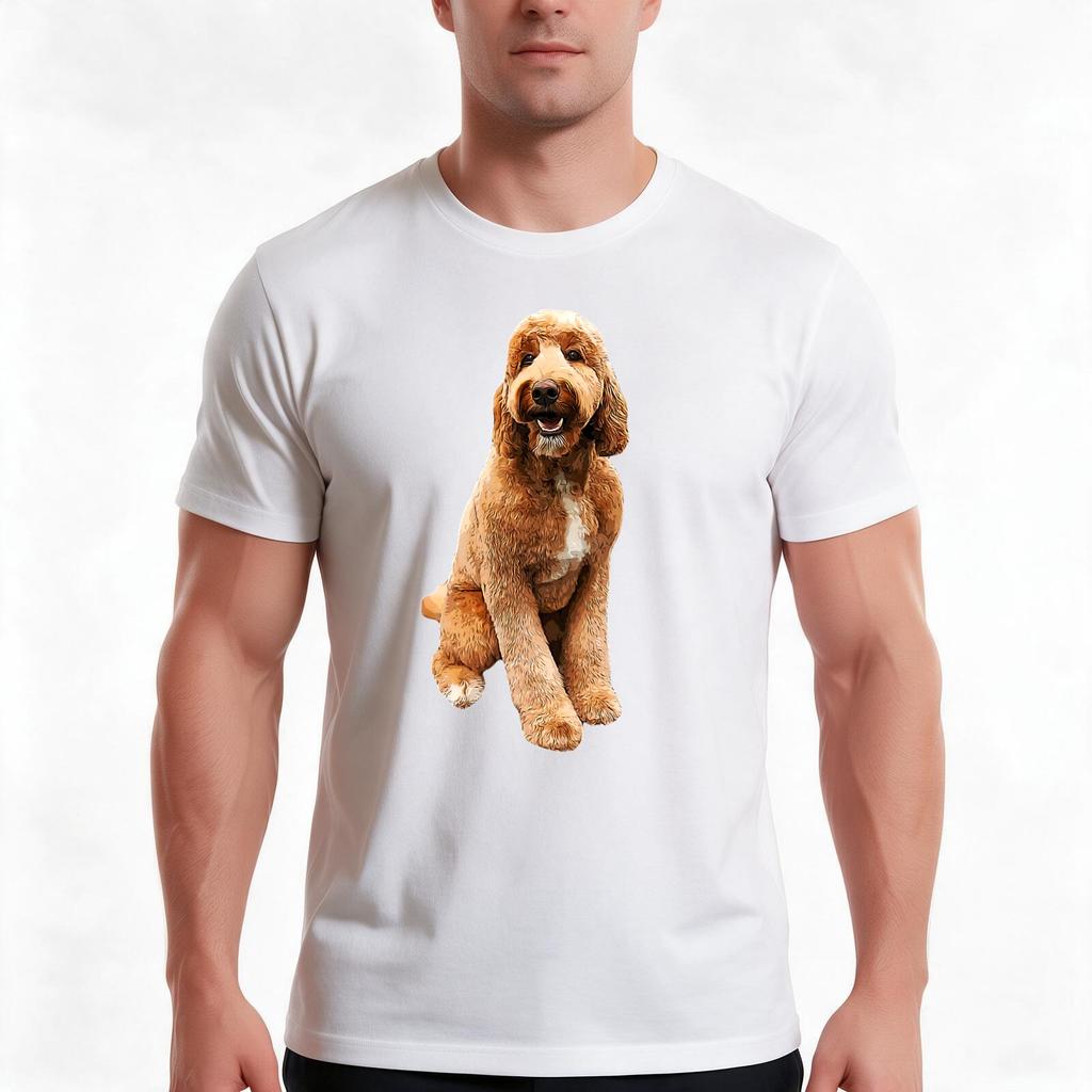 Goldendoodle Golden Doodle Cute Puppy Dog Tshirt Summer Casual Cotton Tee Oversized Streetwear Tops Vintage Graphic Print