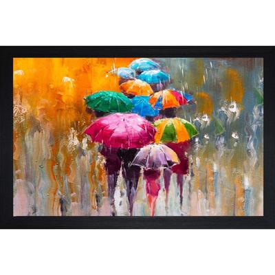 Paintings Artistic Synthetic UV Textured Figures, Abstract Theme Single Painting (35 Cm X 50 Cm X 3 Cm, Multicolor)