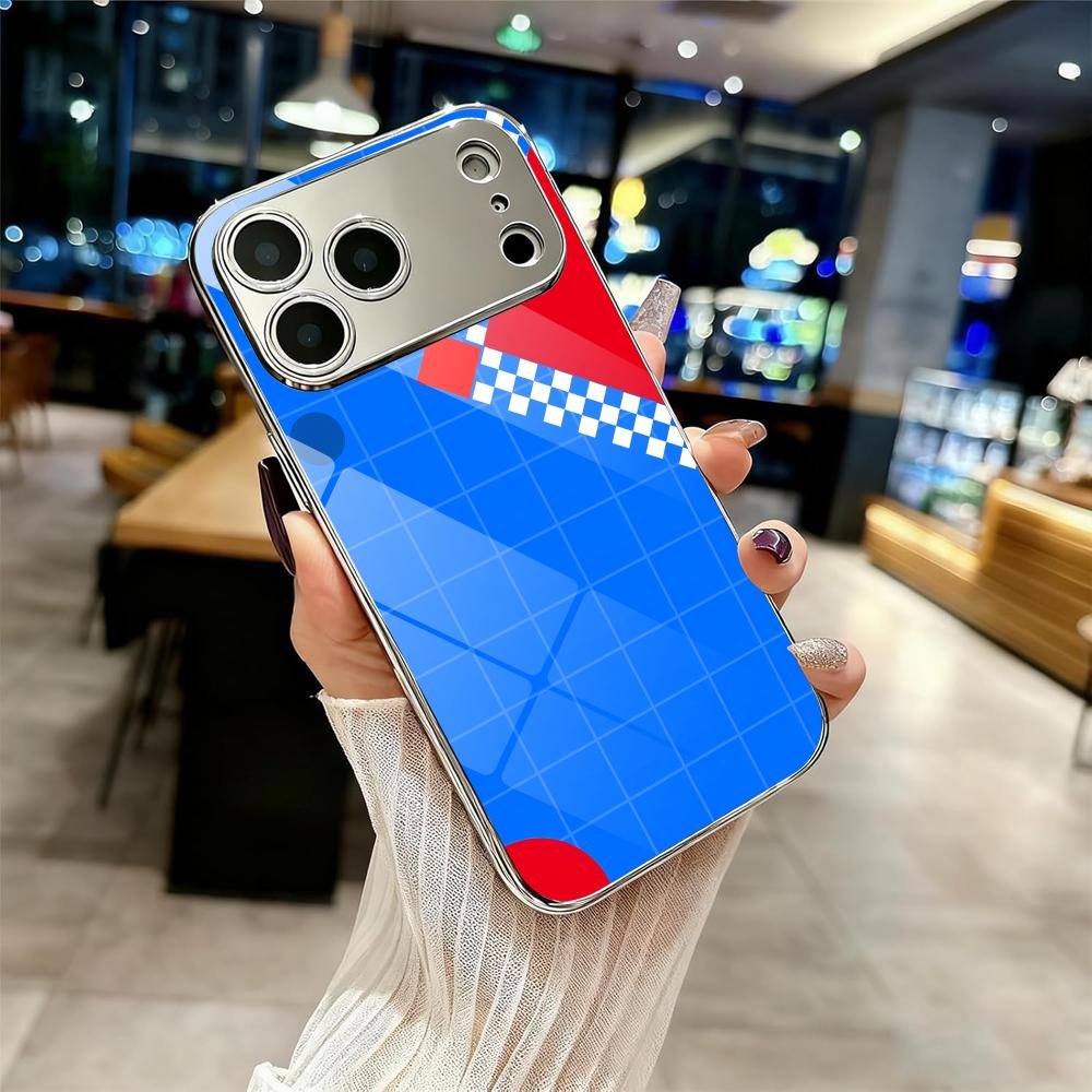 

Cute White Rabbit Phone Case For iPhone 17 16 15 14 13 12 Pro Max Plus Electroplated Metal Shockproof Bumper Case Glass Back iPhone 11 Pro Max