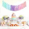 Fonder Mols Tissue Paper Tassel Garland DIY Kit (40pcs, Blush, Mint, Aqua, Lilac and Orchid All Mixed with Iridescent Mylar) for Rainbow Color,