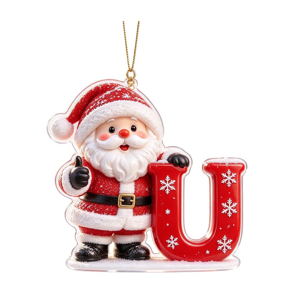 2D Acrylic Hanging Ornament with Theme Design for Christmas Tree Decor, Holiday Party Decoration and Gift
