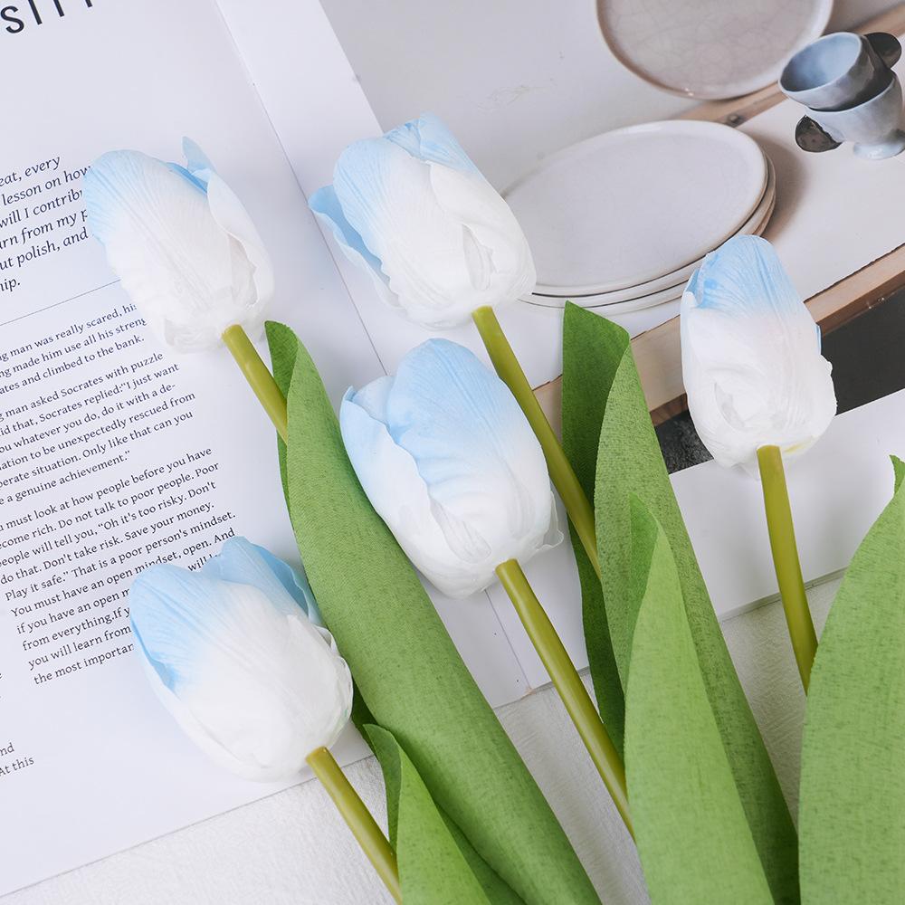 Simulation Tulip Feel Moisturizing Silk Pleated Tulip Home Party Wedding Flower Arrangement Decoration