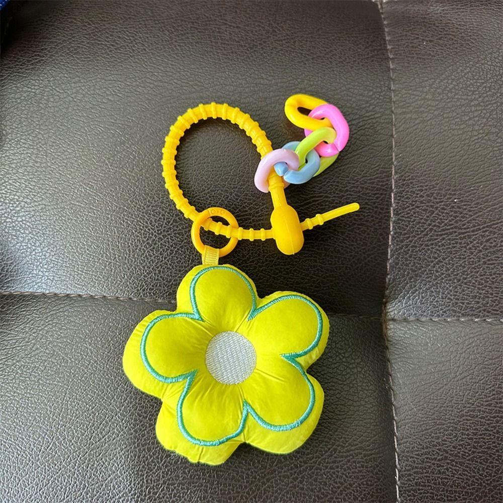 Cloth Fresh Backpack Decoration Acrylic Chain Floral Lanyard Portable Flower Bag Pendant  Gift