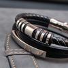 2026New MingAo Stainless Steel Beads Bracelet Fashion Men's Jewelry Classic Multilayer Leather Bracelet Homme Men Boyfriend Gift