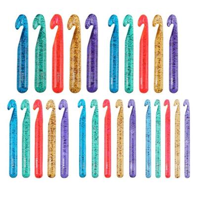 Kristall Plastik Häkelnadel Ergonomischer Griff Dünnes Permanentes Strickwerkzeug Für DIY Handarbeiten Und Anfänger