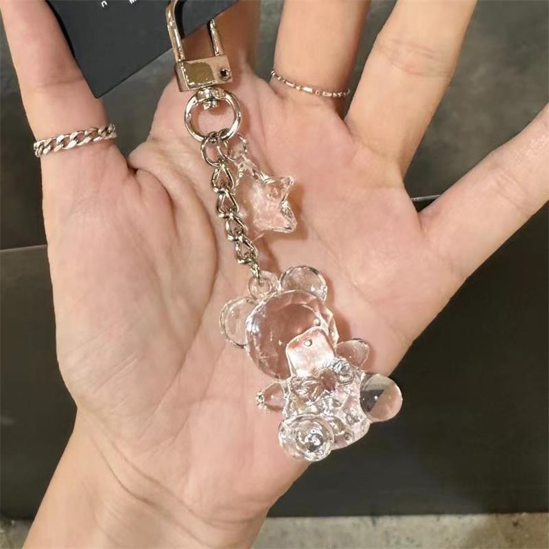 

Мультяшный милый прозрачный медведь звезда подвеска брелок кулон милый брелок сумка подвесной орнамент автомобиль безделушка аксессуары девчачий подарок