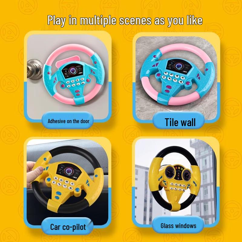 Children's Educational Steering Wheel Toy: Simulated Car Driving with Music and Universal Rotation