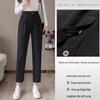 Women's High-Waisted Loose-Fit Cropped Cigarette Pants for Spring/Autumn