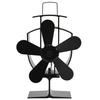 Stove Fan - vidaXL - 51238 - 5 Blades - Anodized Aluminum - Black