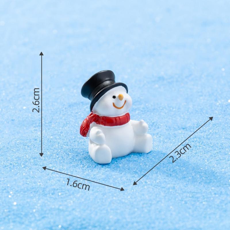 Mini Statuina di Natale in Resina con Carini Disegni di Babbo Natale e Pupazzo di Neve Perfetta per Paesaggi in Miniatura Decorazione da Scrivania per la Casa