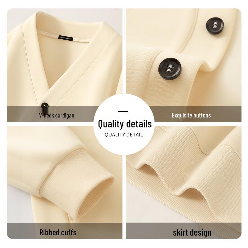 Mark Fairwhale Men's Heavyweight V-Neck Cardigan Sweatshirt