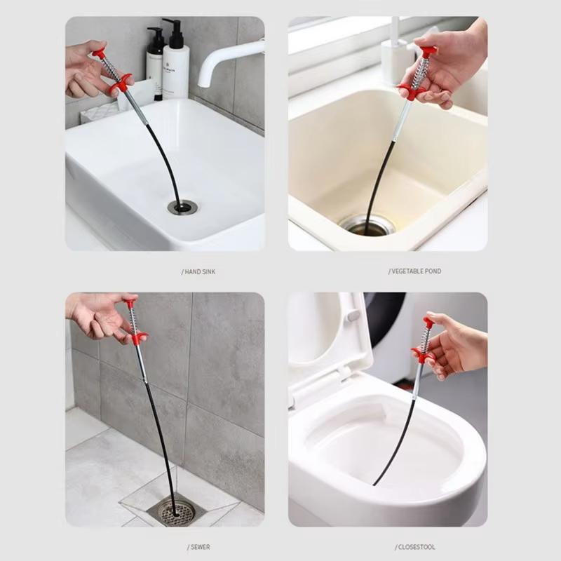 1/3pcs 90/160cm Multifunctional Pipe Dredging Tool Shower Tub Toilet Clogged Household Kitchen Water Channel Cleaning Gripper