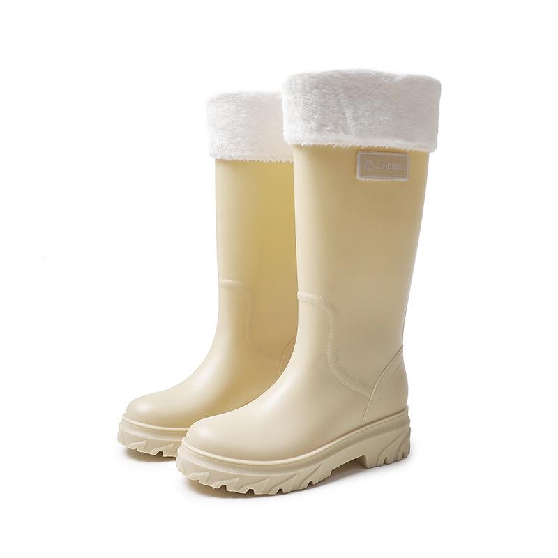 Fashion extra high wading women's boots long tube rubber shoes over the knee women's rain boots powder water boots dazzling black women