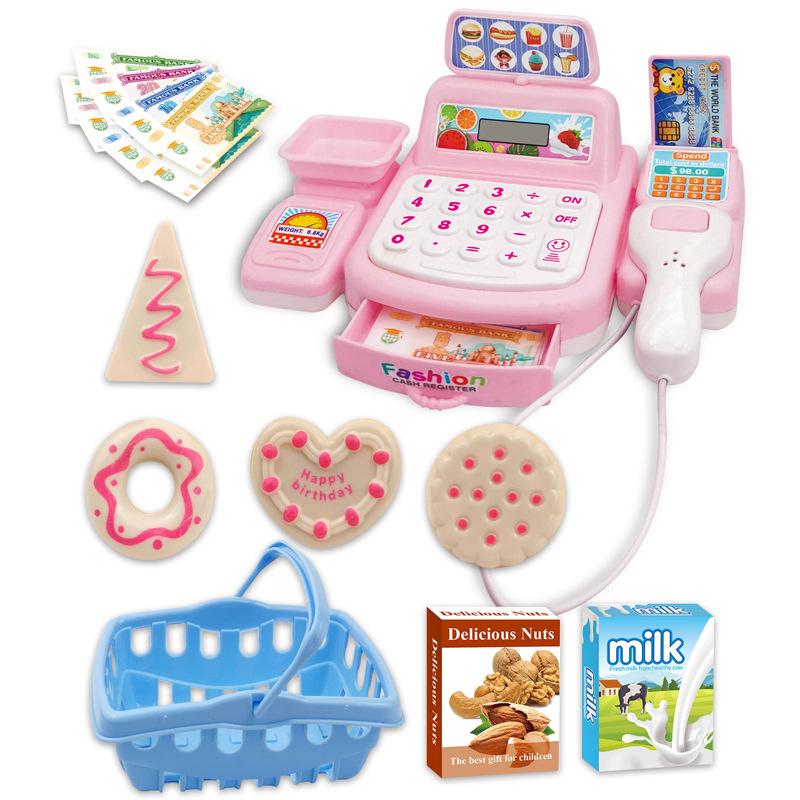 Simulation Shopping Cash House Toys Electronic Game Lighting And Sound Effects Supermarket Cashier Toys For children Gifi