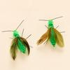 2pcs Simulation Insect Shapes Feather Cat Toy Replacement Head Kitten Cat Teaser Pet Toy