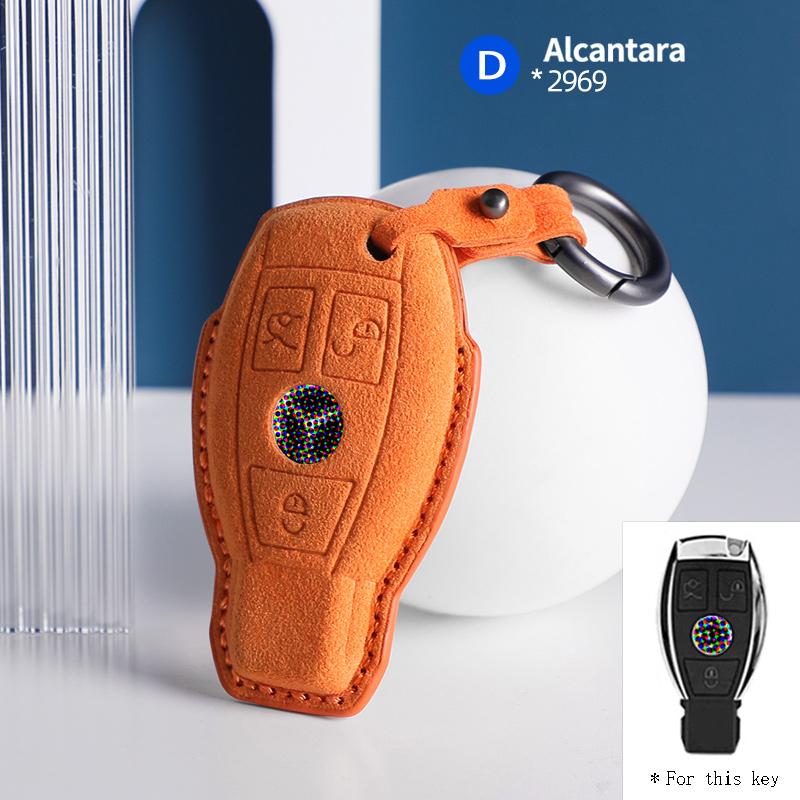 New suede car key case cover protector shell For Mercedes Benz A B C E Class GLS GLA GLK GLC CLS CLA AMG W204 W205 W212 W463