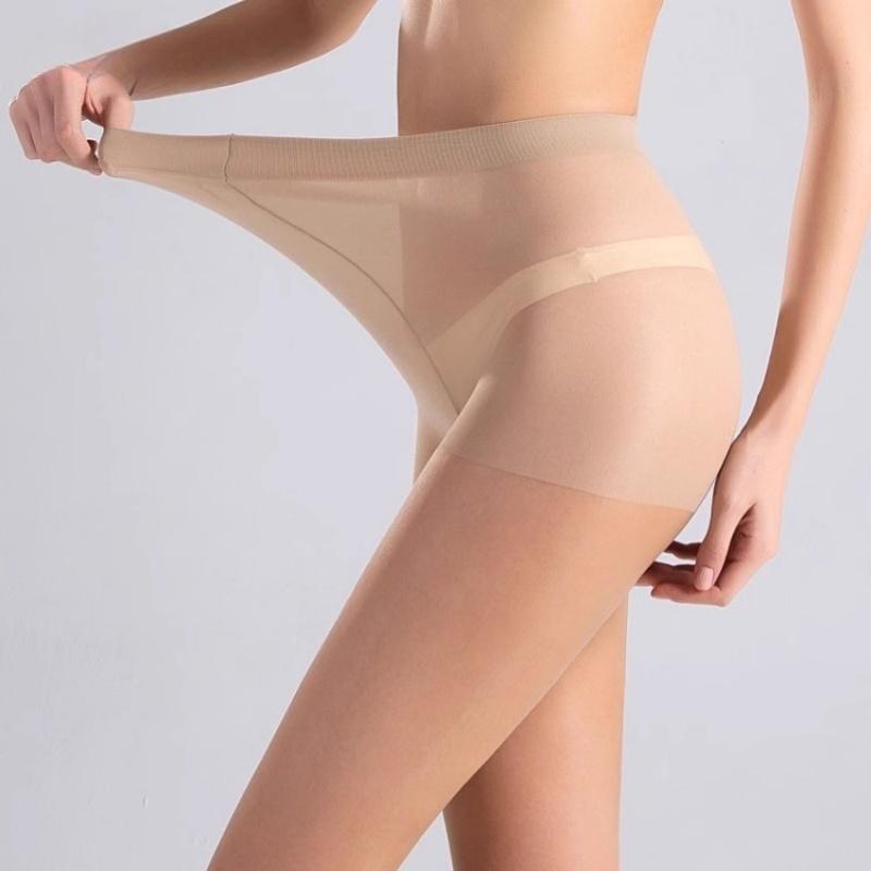 1 Paire Bas Extra Larges Été Toucher Soyeux Respirant Usage Quotidien Extensibles Collants Dames Sexy Uni Collants Invisibles
