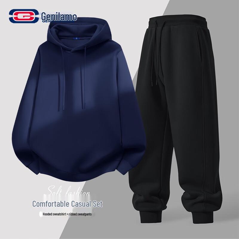 GENIOLAMODE Men s Casual Hoodie & Jogger Set 2XL