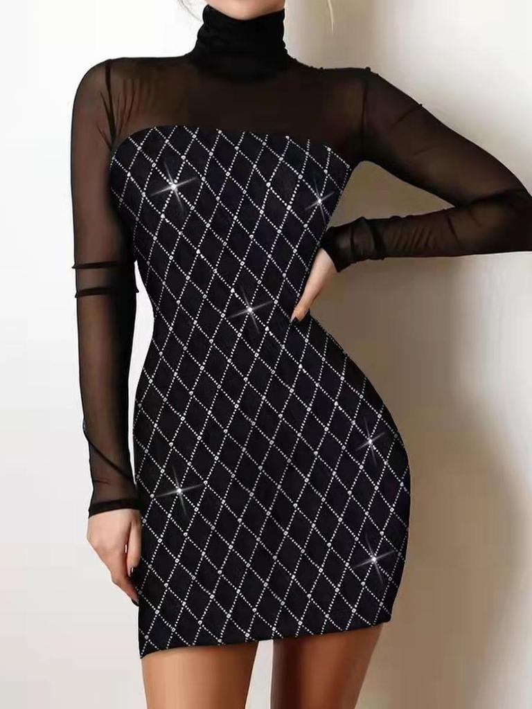 Damska Srebrna Suknia Wieczorowa Bodycon Jedno ramię z Zdobieniami Suknia Balowa