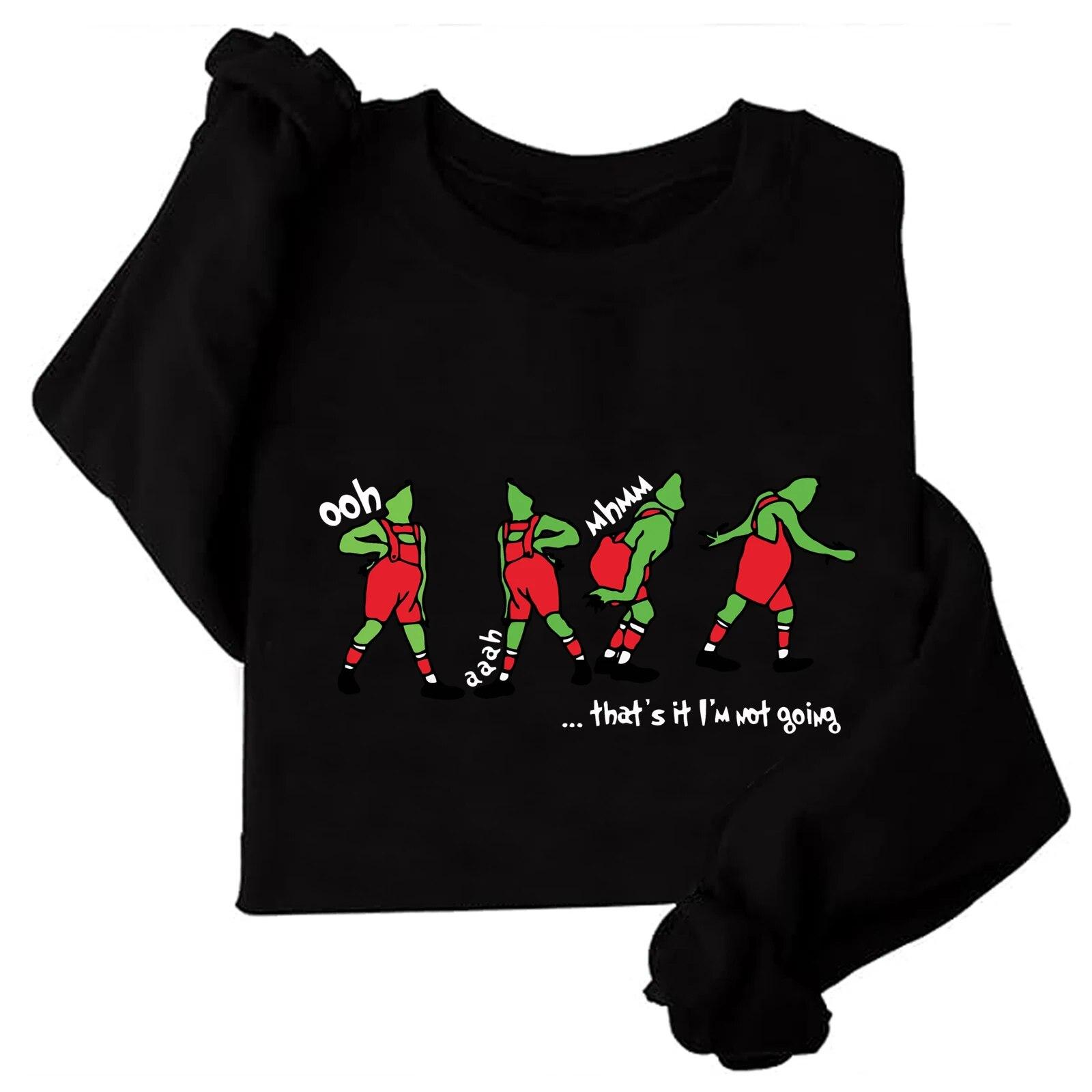 

Толстовка «Вот и я не пойду», унисекс, женские рождественские толстовки, пуловер в стиле Харадзюку, топы с длинными рукавами, большой размер, рождественский подарок, унисекс