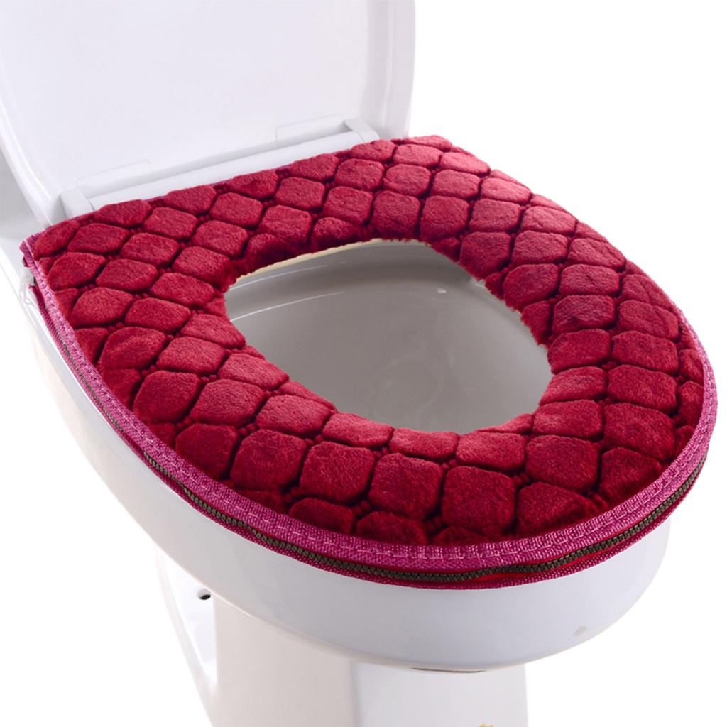 Soft Toilet Seat Cover Washable Toilet Seat Cover Pads Toilet Seat Cover Soft Toilet Seat Cushion Warmer with Zipper