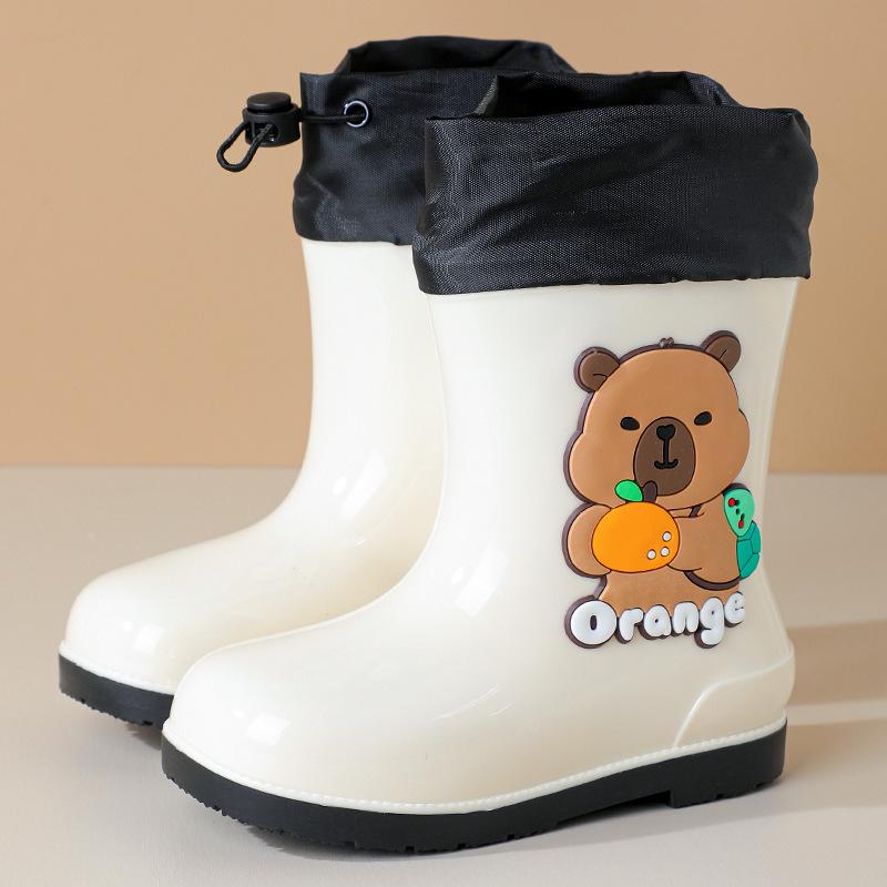 Capybara Kinder Gummistiefel, rutschfest, warm, mit weichen Sohlen