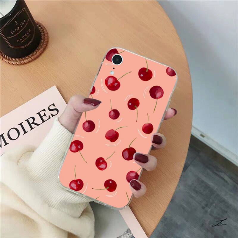 

Чехол для телефона с фруктами, красным гранатом и вишней для iPhone 13 11 12 pro XS MAX 8 7 6 6S Plus X 5S SE 2020 XR 11 pro max