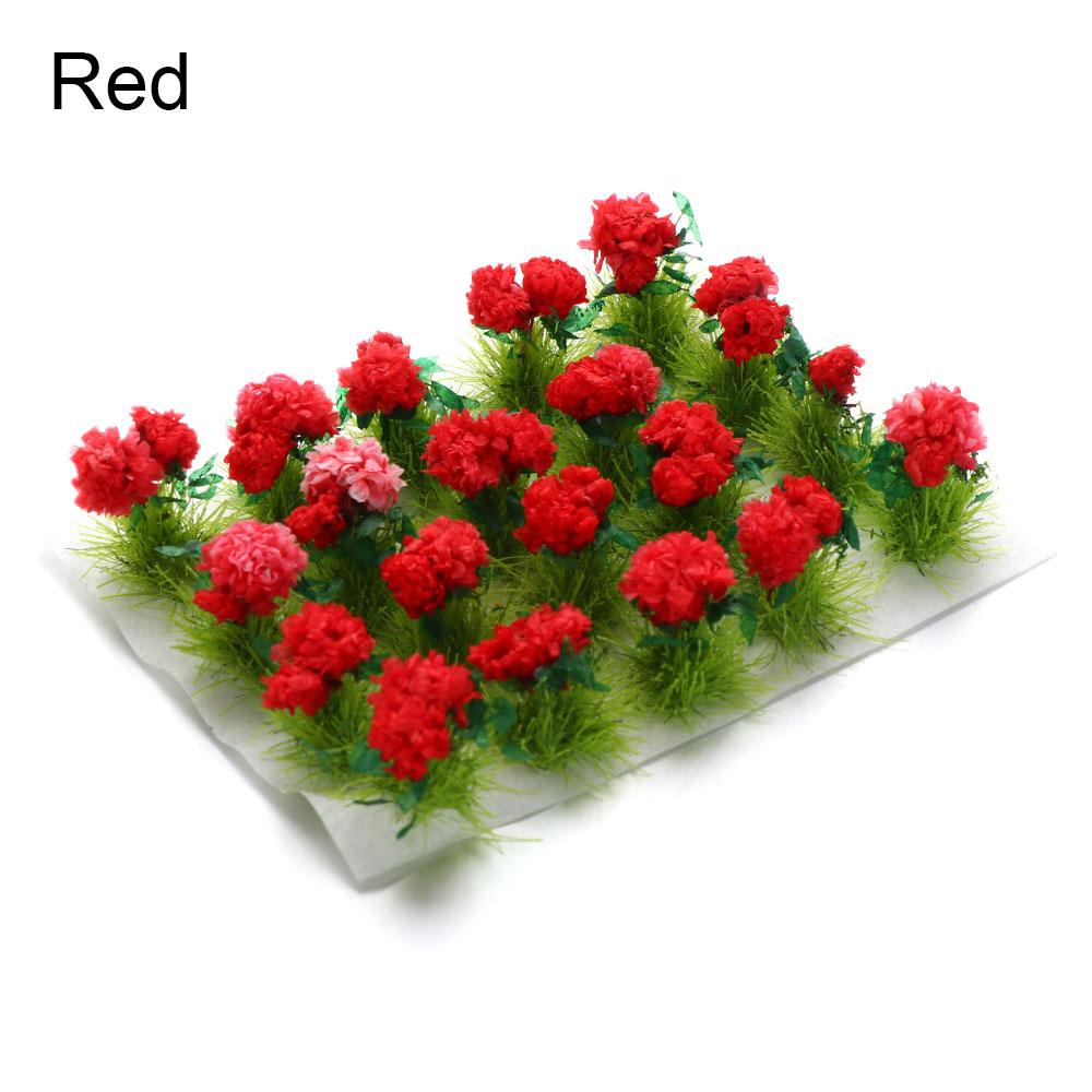 

Miniature Flower Cluster Static Grass Tufts Sand Table Layout Scene Model Fairy Garden Wargame Material Micro Landscape красный