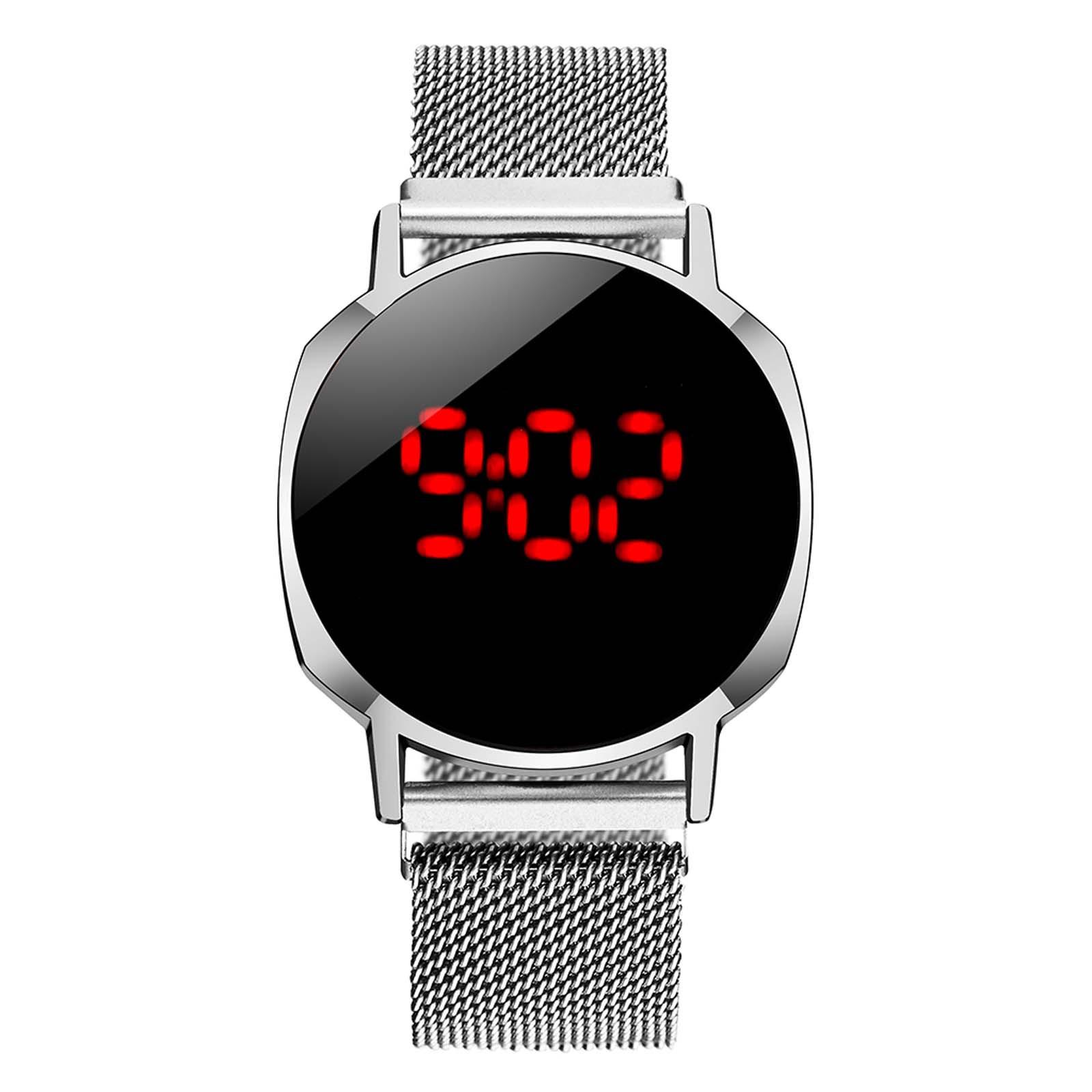 

Роскошные сетчатые часы с поясом, женские часы с электронным дисплеем, ювелирные изделия, подарок One Size белый