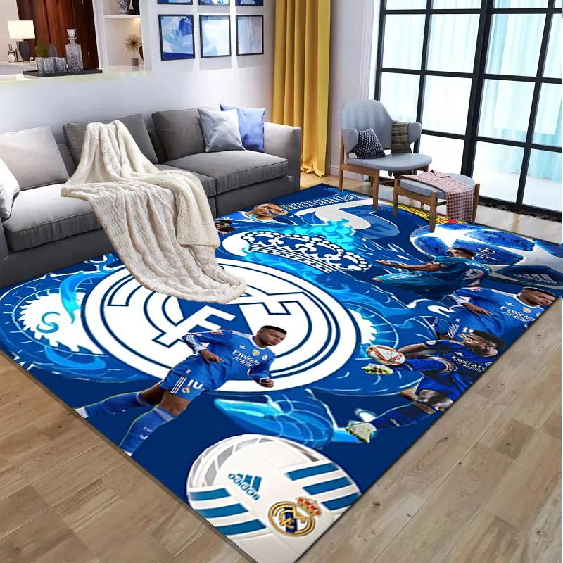 Tappeto con Fantasia Squadra di Calcio, Tappetino Interno/Esterno, per Picnic, Sala Giochi, Camera da Letto, Ufficio, Soggiorno, Tappeto Decorazione Casa, Regalo di Compleanno