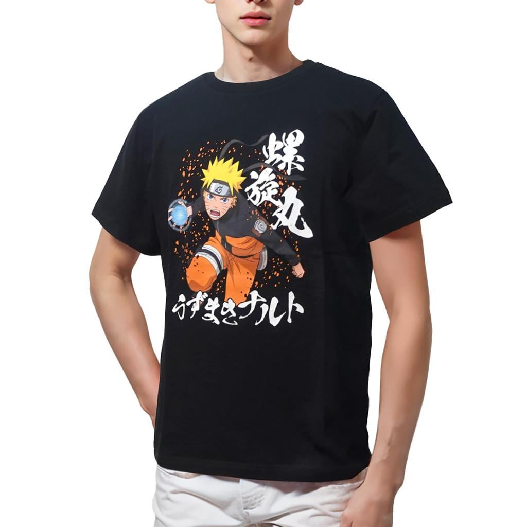 Naruto Shippuden Casual T-Shirt, Short Sleeve, Plus Size, Men's, Black