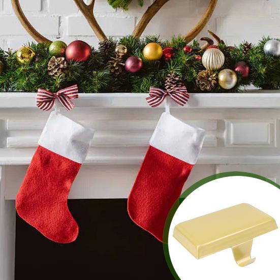 Mantel Stocking Hook Anti-Slip Mantel Hook Punch-free Christmas Sock Hanger for Holding Wreath Christmas Decorations