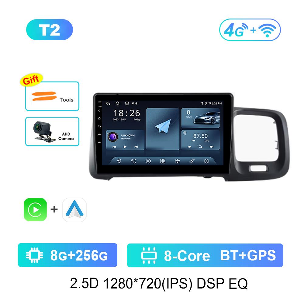 Carplay Car Radio Multimedia Player 9 Inch  for Volvo S60 V60 2011 - 2013 Android System Bluetooth Navi GPS QLED Screen WiFi 4G