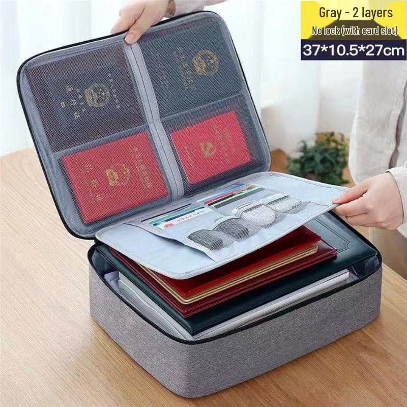 Duża torba do przechowywania dokumentów i paszportów z rejestrem gospodarstwa domowego i organizerem na certyfikaty